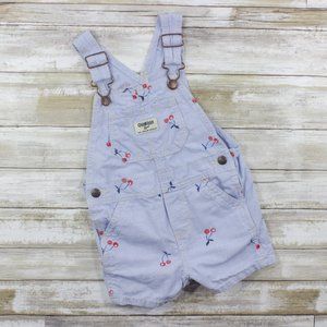 OshKosh B'Gosh Blue Striped Cherry Overalls, 18M